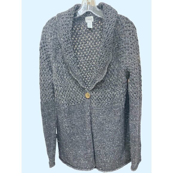 Chico's Sweaters - Chicos womens lightweight cardigan/ jacket metalic threads